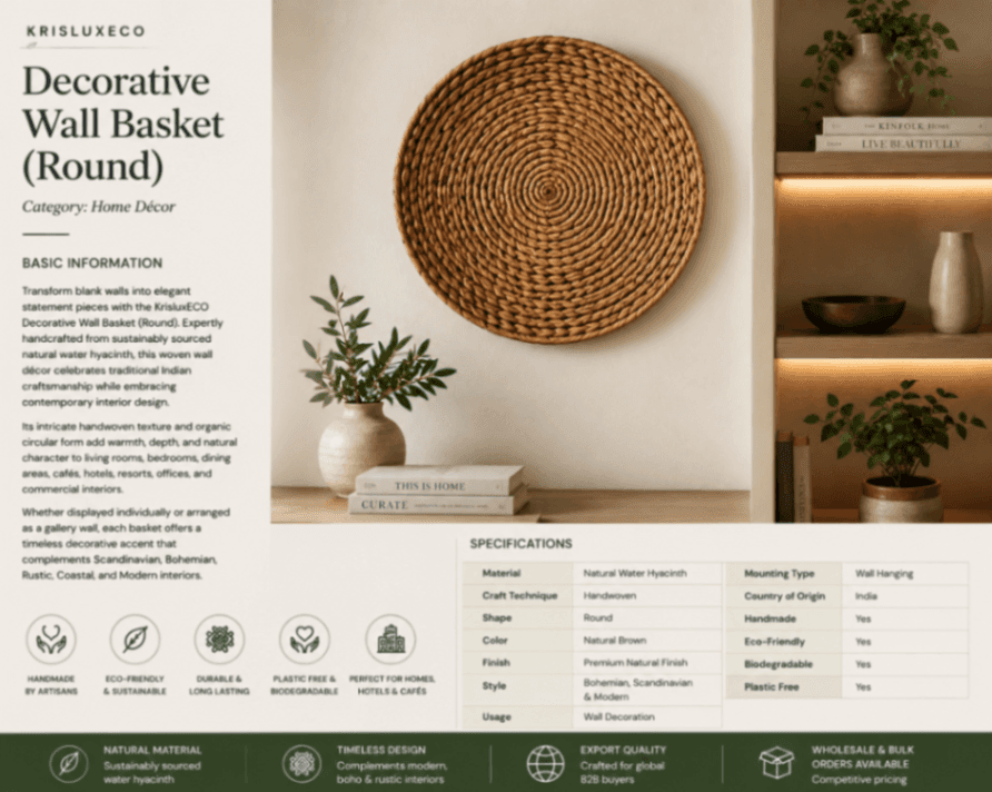 Decorative Wall Basket (Round)
